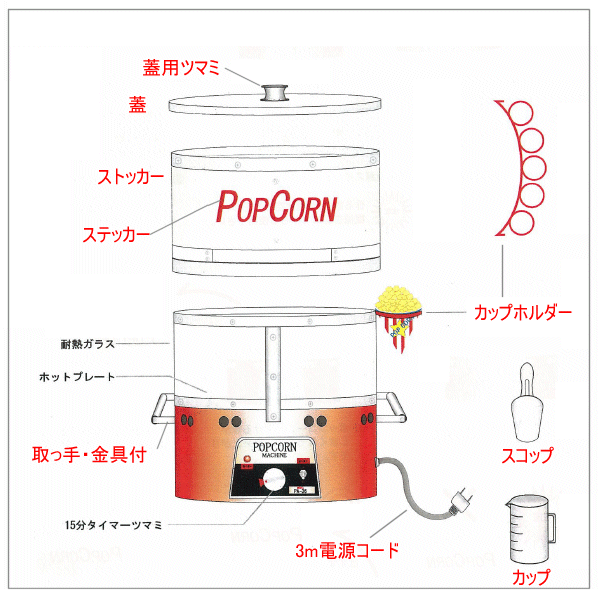ポップコーン機部品 (PA-36用)　朝日産業製
